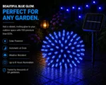 Solar Fairy Lights - 100 Blue LEDs, 12m - Image 5