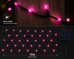Solar Fairy Lights - 100 Pink LEDs, 12m - Image 5