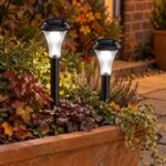Halo Black Solar Garden Stake Lights - Bright White LED - Set of 8 - Image 2