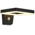 Square Black Solar Wall Light