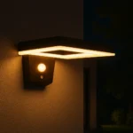 Square Black Solar Wall Light - Image 3