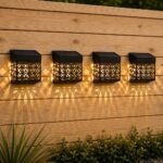 Louis Solar Fence Lights – Set of 4 with Warm White LED